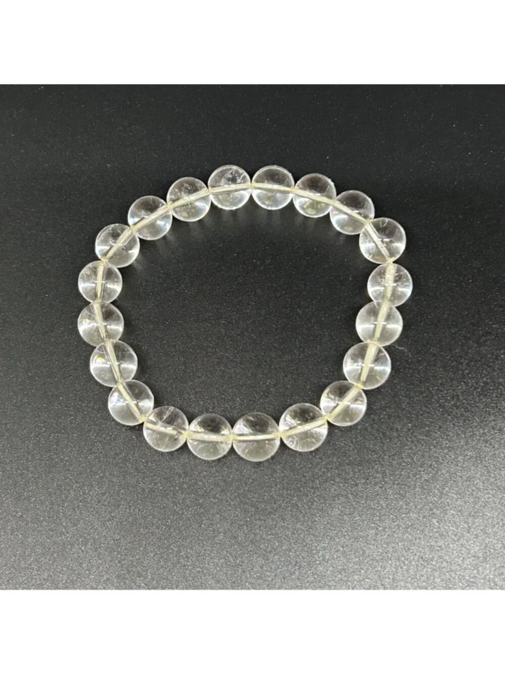 Natural Quartz Crystal Bracelet Beaded Healing Clarity Minimalist READ 6.5